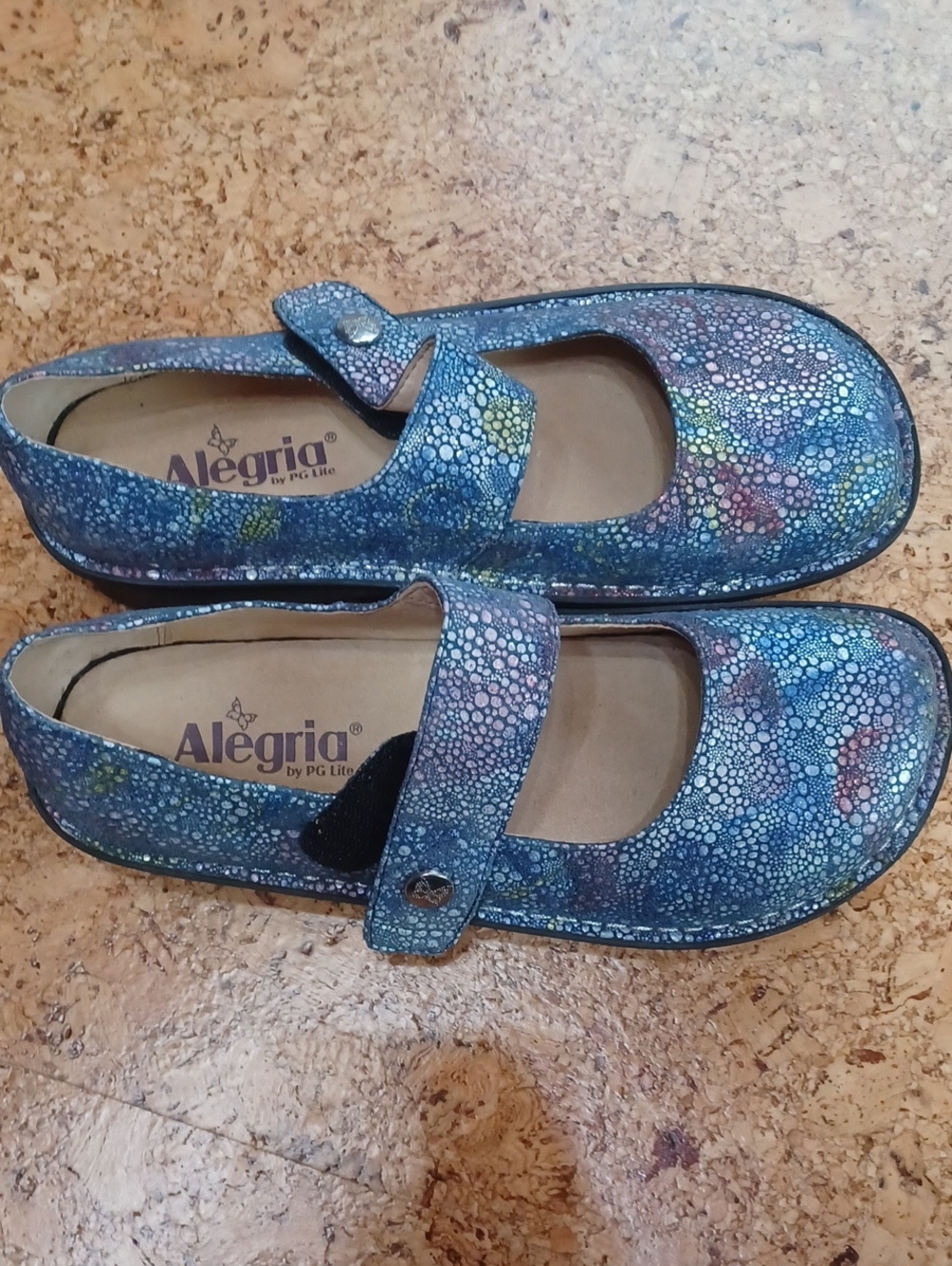 Alegria Women's Blue Bubbles Leather Paloma Mary Jane Clogs Size 8.5 NIB - Picture 2 of 8